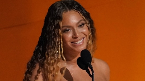 Beyonce accepts the award for best dance/electronic music album for "Renaissance" at the 65th annual Grammy Awards on Sunday, Feb. 5, 2023, in Los Angeles. AP/PTI(AP02_06_2023_000014A)(AP)