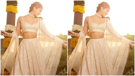 In tinted shades, Pooja, styled by hairstylist Suhas Shinde, wore her tresses into a clean braid and gave us fresh fashion goals. Assisted by makeup artist Kajol Mulani, Pooja decked up in nude eyeshadow, black kohl, mascara-laden eyelashes, drawn eyebrows, contoured cheeks and a shade of nude lipstick.&nbsp;(Instagram/@hegdepooja)