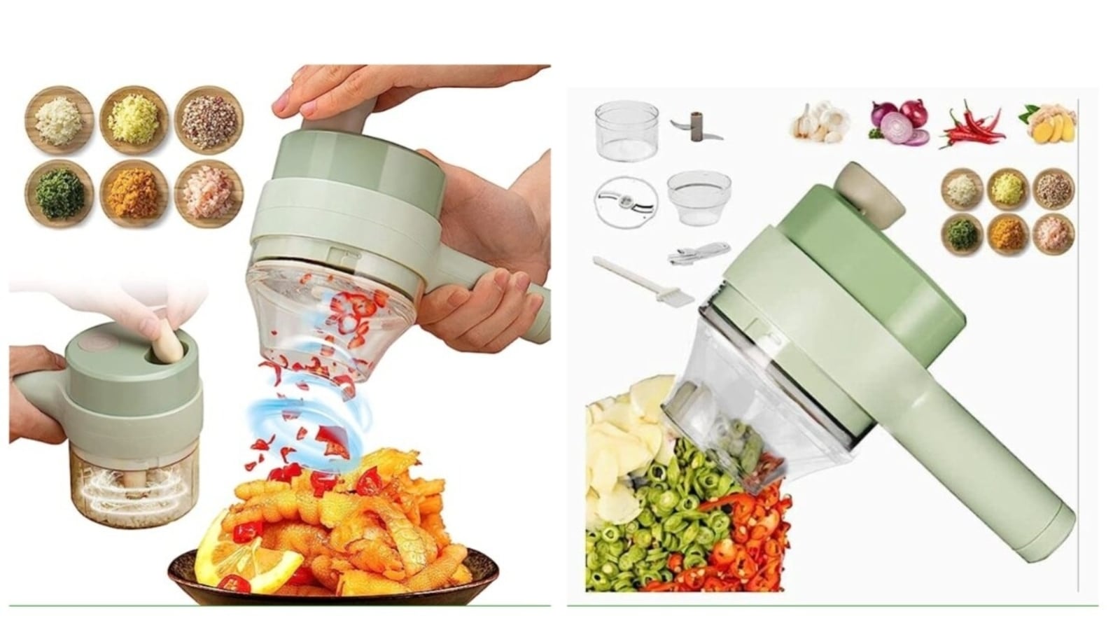 Electric Vegetable Cutter Multi-functional Food Chopper Vegetable Slicer  Dicer Rechargeable Built-in Battery Cordless Kitchen