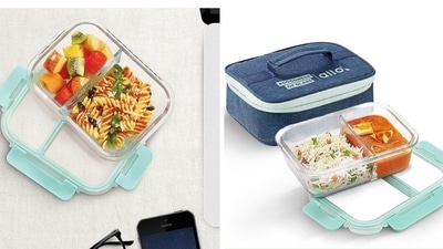 New Design Heat Resistant 4 Compartment Glass Lunch Box Glass Bento Box  Packaging Glass Food Container With Lid - Buy Lunch Box Glass Container  Glass