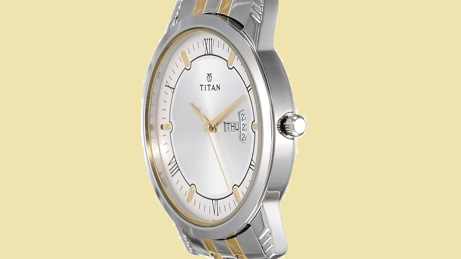 Titan Men's Multifunction Karishma: Two-Tone Steel Elegance Watch