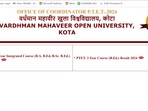 Vardhaman Mahavir Open University Kota released the Rajasthan Pre-Teacher Education Entrance Test (PTET 2024) result