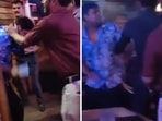 A grab from the video that captured diners fighting with the manager at the restaurant, when asked to pay service charge.(Photo: X) A grab from the video that captured diners fighting with the manager at the restaurant, when asked to pay service charge.(Photo: X)