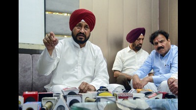 Congress leader Charanjit Singh Channi addresses a press conference, in Jalandhar on Tuesday. (ANI)