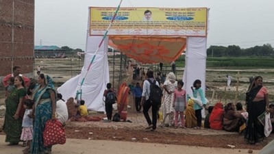 Hathras stampede: Inspector General (Aligarh Range) Shalabh Mathur said temporary permission was sought and given for the ‘satsang’ at the venue in a Hathras village (HT Photo) (HT_PRINT) Hathras stampede: Inspector General (Aligarh Range) Shalabh Mathur said temporary permission was sought and given for the ‘satsang’ at the venue in a Hathras village (HT Photo) (HT_PRINT)