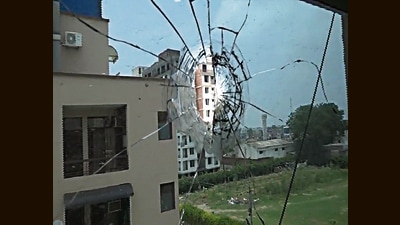 Kharar DSP Karan Singh Sandhu said as per preliminary probe, it was not a targeted attack. (HT Photos)
