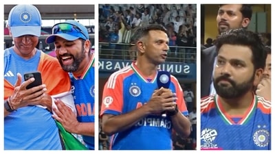 Earlier, Dravid revealed that a call from Rohit after the 2023 World Cup heartbreak urged him to continue as India's head coach (ANI-BCCI) Earlier, Dravid revealed that a call from Rohit after the 2023 World Cup heartbreak urged him to continue as India's head coach (ANI-BCCI)