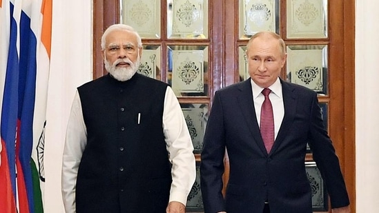 Prime Minister Narendra Modi and Russian President Vladimir Putin. (ANI File)