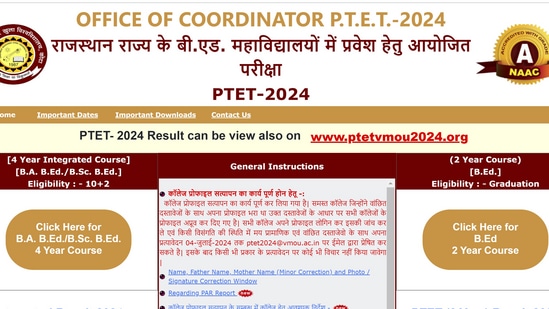 Rajasthan PTET Result 2024 released at ptetvmou2024.com. Check the steps to download. 