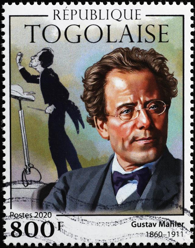 Portrait of Gustav Mahler on postage stamp of Togo (Spatuletail/Shutterstock)