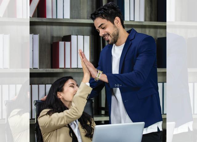 There’s room for warmth at the workplace, but not for unasked-for physical contact. (ADOBE STOCK)