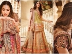 Shloka Mehta stuns at Dandiya night in regal Tarun Tahiliani lehenga.(Instagram/@dmjatia) Shloka Mehta stuns at Dandiya night in regal Tarun Tahiliani lehenga.(Instagram/@dmjatia)