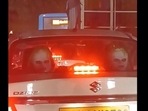 The masks were placed on the headrests of the car seat in Bengaluru. 