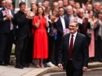 Keir Starmer, UK prime minister, after delivering the first speech of his premiership, following the general election, outside 10 Downing Street in London, UK, on Friday, July 5, 2024. 