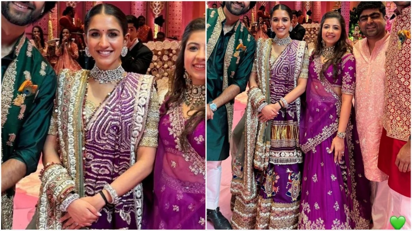 Radhika Merchant's purple lehenga with intricate Lord Krishna motifs steals the show at Dandiya night: Pics