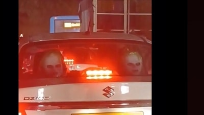 The masks were placed on the headrests of the car seat in Bengaluru. (X/@seshaljain) The masks were placed on the headrests of the car seat in Bengaluru. (X/@seshaljain)