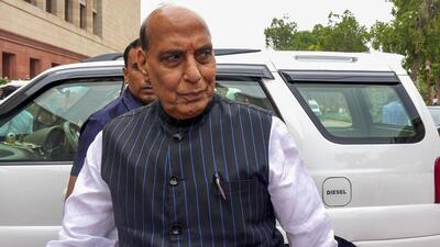 Defence minister Rajnath Singh said the value of production has reached ₹1,26,887 crore in 2023-24, 16.8% higher than the previous financial year (PTI FILE) Defence minister Rajnath Singh said the value of production has reached ₹1,26,887 crore in 2023-24, 16.8% higher than the previous financial year (PTI FILE)