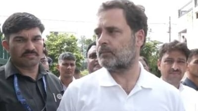 Congress leader Rahul Gandhi addresses the media after meeting the families of Hathras stampede victims. (ANI) Congress leader Rahul Gandhi addresses the media after meeting the families of Hathras stampede victims. (ANI)