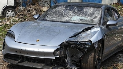 The crash, which occurred when the Porsche Taycan allegedly struck a two-wheeler, sparked public outrage. (PTI) The crash, which occurred when the Porsche Taycan allegedly struck a two-wheeler, sparked public outrage. (PTI)