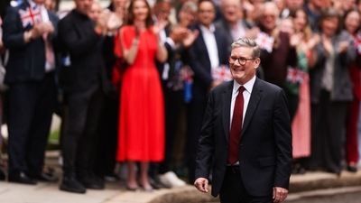 Keir Starmer, UK prime minister, after delivering the first speech of his premiership, following the general election, outside 10 Downing Street in London, UK, on Friday, July 5, 2024. ( Hollie Adams/Bloomberg) Keir Starmer, UK prime minister, after delivering the first speech of his premiership, following the general election, outside 10 Downing Street in London, UK, on Friday, July 5, 2024. ( Hollie Adams/Bloomberg)