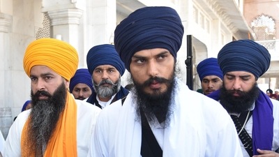 An eight-member team of the Punjab Police would escort jailed 'Waris Punjab De' activist Amritpal Singh to New Delhi for his swearing-in as an MP (HT file ) An eight-member team of the Punjab Police would escort jailed 'Waris Punjab De' activist Amritpal Singh to New Delhi for his swearing-in as an MP (HT file )