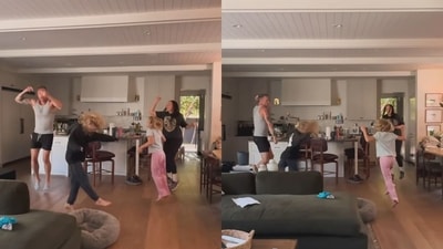 Kristen Bell and Dax Shepard celebrated the holiday by teaching their kids about their grandmother's success story and how “she climbed her way up," starting as a janitor. In addition to the video lesson shared on the “Veronica Mars” star's post, the family also appeared to have enjoyed the 4th of July by breaking into a wee dance party at home. "The 4th of July talk about his mom, and a big old American Birthday Dance Party. Though there are many ways we can improve, this remains the best place in the world to be able to work hard and see results. And we are forever grateful to the people who fought hard for this democracy read ❤️ 🤍 💙Happy 4th of July xo," Bell wrote on Instagram. (Instagram/kristenanniebell) Kristen Bell and Dax Shepard celebrated the holiday by teaching their kids about their grandmother's success story and how “she climbed her way up," starting as a janitor. In addition to the video lesson shared on the “Veronica Mars” star's post, the family also appeared to have enjoyed the 4th of July by breaking into a wee dance party at home. "The 4th of July talk about his mom, and a big old American Birthday Dance Party. Though there are many ways we can improve, this remains the best place in the world to be able to work hard and see results. And we are forever grateful to the people who fought hard for this democracy read ❤️ 🤍 💙Happy 4th of July xo," Bell wrote on Instagram. (Instagram/kristenanniebell)