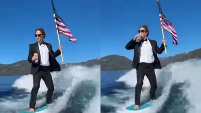 Mark Zuckerberg celebrated the red, white and blue holiday in style. Taking to the seas, he seemingly surfed the day away in a tuxedo while sipping beer - all at once. “Happy birthday, America!” the snazzy billionaire CEO wrote on Instagram. (Instagram/ @zuck) Mark Zuckerberg celebrated the red, white and blue holiday in style. Taking to the seas, he seemingly surfed the day away in a tuxedo while sipping beer - all at once. “Happy birthday, America!” the snazzy billionaire CEO wrote on Instagram. (Instagram/ @zuck)
