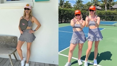 Reese Witherspoon and Draper Witherspoon were in their “pickleball era” on the 4th of July. The aunt-niece duo twinned in an athletic skort set from the "Legally Blonde” star's Draper James clothing collection. (Instagram/@reesewitherspoon) Reese Witherspoon and Draper Witherspoon were in their “pickleball era” on the 4th of July. The aunt-niece duo twinned in an athletic skort set from the "Legally Blonde” star's Draper James clothing collection. (Instagram/@reesewitherspoon)
