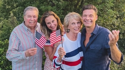 Ryan Seacrest enjoyed a wholesome family day on the 4th of July with sister Meredith and parents Connie and Gary. Posing for an adorable photo, the quartet donned the nation flag's colours. Other images on his Instagram carousel post showed him grilling with his dad. “Celebrating freedom, fun, and family 🇺🇸 Hope you’re grillin’ up some good times with friends & family this 4th! #IndependenceDay #July4th,” he captioned the thread. (Instagram/@ryanseacrest) Ryan Seacrest enjoyed a wholesome family day on the 4th of July with sister Meredith and parents Connie and Gary. Posing for an adorable photo, the quartet donned the nation flag's colours. Other images on his Instagram carousel post showed him grilling with his dad. “Celebrating freedom, fun, and family 🇺🇸 Hope you’re grillin’ up some good times with friends & family this 4th! #IndependenceDay #July4th,” he captioned the thread. (Instagram/@ryanseacrest)