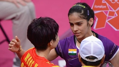 Saina Nehwal became the first Indian to win an Olympic medal in badminton. Despite not being in peak condition, Saina Nehwal cruised through the group stage of the main event. She then bossed her round of 16 match against China-born Dutch player Yao Jie. She then had to dig deep in the quarterfinals, beating Denmark's Tine Baun 21-15, 22-20. She then lost to China's Wang Yihan but then won the bronze medal match, with her opponent Wang Xin of China having to retire halfway through the match. (Getty Images) Saina Nehwal became the first Indian to win an Olympic medal in badminton. Despite not being in peak condition, Saina Nehwal cruised through the group stage of the main event. She then bossed her round of 16 match against China-born Dutch player Yao Jie. She then had to dig deep in the quarterfinals, beating Denmark's Tine Baun 21-15, 22-20. She then lost to China's Wang Yihan but then won the bronze medal match, with her opponent Wang Xin of China having to retire halfway through the match. (Getty Images)
