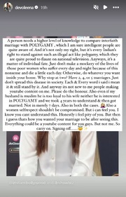 Her Insta story. Her Insta story.