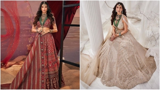 Nora Fatehi's ethnic makeover in dreamy traditional outfits is sure to steal your heart. Known for her bold fashion sense, the gorgeous actor channeled her inner Indian princess vibes as she got decked up in stunning lehenga attire that exudes sartorial elegance. Her breathtaking ethnic appearances are bookmark-worthy for all brides-to-be. Let's decode her look and take some fashion notes from the diva.(Instagram/@norafatehi)