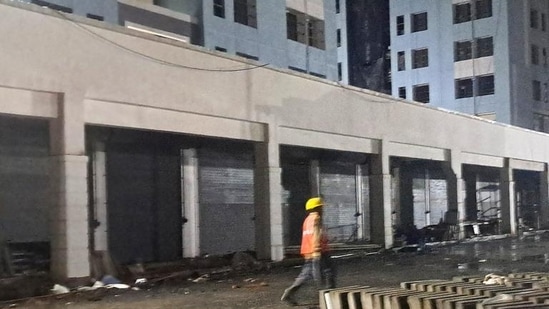 Navi Mumbai, India - July 4, 2024:Hundreds of bidders in lurch after paying lakhs as CIDCO keeps postponing shops? auction - Ulwe Baman Dongri Housing proje at Ulwe in Navi Mumbai, India, on Thursday, July 4, 2024. (Photo by Bachchan Kumar/ HT PHOTO) (HT PHOTO)