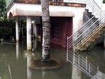 A view of a partially submerged house following heavy rainfall, at the residential areas of Aydar in Mangaluru on Friday. (ANI Photo) A view of a partially submerged house following heavy rainfall, at the residential areas of Aydar in Mangaluru on Friday. (ANI Photo)