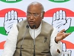 Congress president Mallikarjun Kharge briefs the media personnel at AICC HQ (File mage) Congress president Mallikarjun Kharge briefs the media personnel at AICC HQ (File mage)