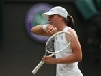 Poland's Iga Swiatek reacts during her third round match against Kazakhstan's Yulia Putintseva