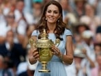 FILE - Britain's Kate, Duchess of Cambridge, holds the winner's trophy before presenting it at the Wimbledon Tennis Championships in London, Sunday, July 14, 2019. (Adrian Dennis/Pool Photo via AP, File)(AP) FILE - Britain's Kate, Duchess of Cambridge, holds the winner's trophy before presenting it at the Wimbledon Tennis Championships in London, Sunday, July 14, 2019. (Adrian Dennis/Pool Photo via AP, File)(AP)