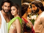 Ranveer Singh with co-star Alia Bhatt and wife Deepika Padukone. 