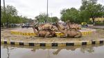 A scene from Bikaner after the rains on Saturday. (PTI) A scene from Bikaner after the rains on Saturday. (PTI)