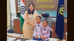 DC Sakshi Sawhney with Gurleen, 10, (L) and Komaldeep, 7, in the deputy commissioner’s office in Ludhiana on Saturday (HT Photo) DC Sakshi Sawhney with Gurleen, 10, (L) and Komaldeep, 7, in the deputy commissioner’s office in Ludhiana on Saturday (HT Photo)