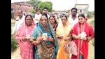Patna, Bihar, India -May .01, 2024: Voters showing showing voter ID cards after cast vote at a polling booth during seventh and last phase of Lok Sabha election at Danapur Diyara in Patna, Bihar, India, Saturday,01, 2024. (Photo by Santosh Kumar/ Hindustan Times) Patna, Bihar, India -May .01, 2024: Voters showing showing voter ID cards after cast vote at a polling booth during seventh and last phase of Lok Sabha election at Danapur Diyara in Patna, Bihar, India, Saturday,01, 2024. (Photo by Santosh Kumar/ Hindustan Times)