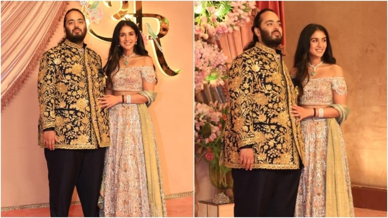 Anant Ambani-Radhika Merchant's sangeet: Anant's ensemble is made of real gold, Radhika's lehenga has Swarovski crystals