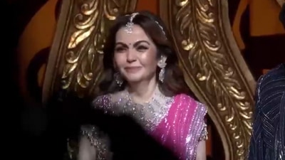 A visibly-emotional Nita Ambani as she praised Team India.