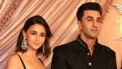 Alia Bhatt and Ranbir Kapoor twinned in black at Anant Ambani and Radhika Merchant's sangeet. Alia Bhatt and Ranbir Kapoor twinned in black at Anant Ambani and Radhika Merchant's sangeet.