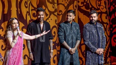 Anant Ambani-Radhika Merchant sangeet was held on Friday in Mumbai. (PTI) Anant Ambani-Radhika Merchant sangeet was held on Friday in Mumbai. (PTI)