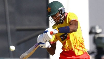 Clive Madande (29) gave a fine finishing touch to the Zimbabwe's innings as they collected some crucial runs in the final overs, which ended up being the difference between the two sides. (AFP) Clive Madande (29) gave a fine finishing touch to the Zimbabwe's innings as they collected some crucial runs in the final overs, which ended up being the difference between the two sides. (AFP)