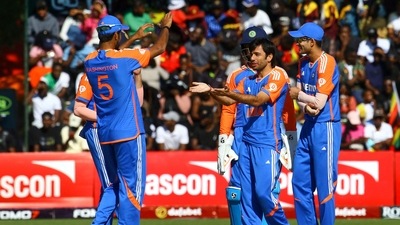 Earlier, Ravi Bishnoi was the pick of the bowlers for India with his four-fer as India restricted Zimbabwe to 115/9 after electing to bowl first. (AFP) Earlier, Ravi Bishnoi was the pick of the bowlers for India with his four-fer as India restricted Zimbabwe to 115/9 after electing to bowl first. (AFP)
