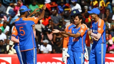 India's Ravi Bishnoi (C) celebrates with teammates (AFP) India's Ravi Bishnoi (C) celebrates with teammates (AFP)