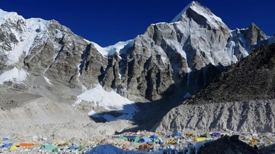 In this photograph taken on April 18, 2014 Everest Base Camp is seen from Crampon Point, the entrance into the Khumbu icefall below Mount Everest (AFP file photo) In this photograph taken on April 18, 2014 Everest Base Camp is seen from Crampon Point, the entrance into the Khumbu icefall below Mount Everest (AFP file photo)