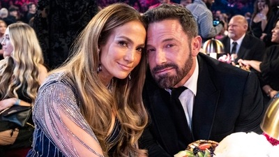 Jennifer Lopez with Ben Affleck during the ceremony. Jennifer Lopez with Ben Affleck during the ceremony.